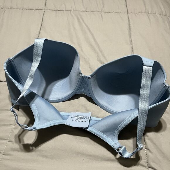 Vanity Fair Underwire Full Coverage Light Blue Lace Bra Womens Size 42D - Picture 9 of 14